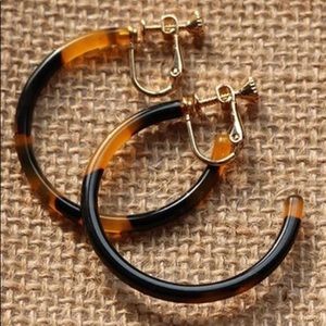 Leopard Tortoise clip earrings